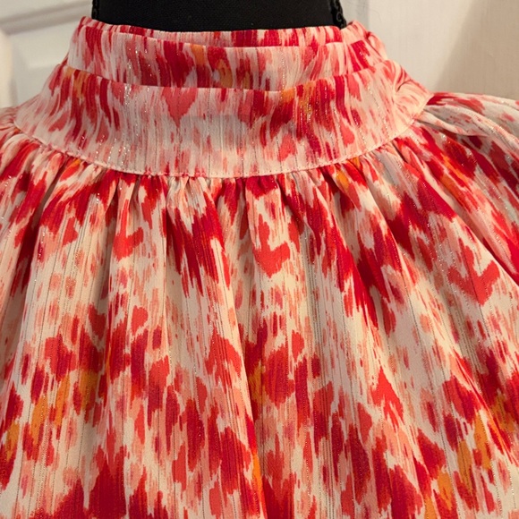 Jade Red and White Long Sleeve Dress - Picture 5 of 9